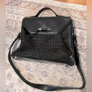 Mackage Black Leather Top Handle / Cross Body Bag